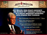 Breakfast with Newt Gingrich and Jeff Mullen - Iowa Machine Shed - Des Moines, IA - November 16, 2011